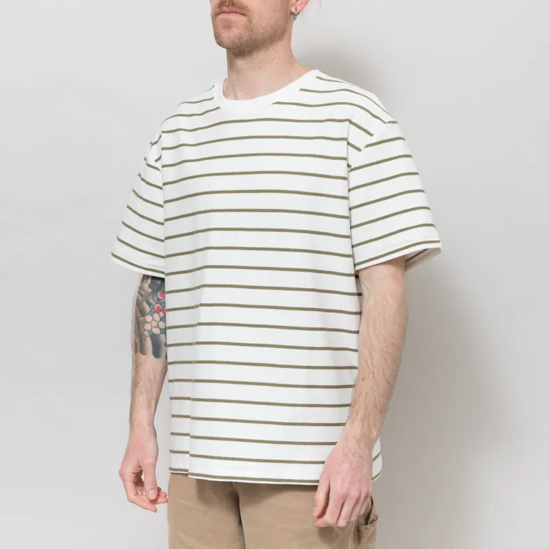 Anerkjendt Akvillads Structure Stripe T Shirt Tofu-1