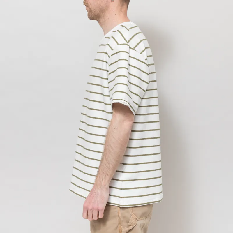 Anerkjendt Akvillads Structure Stripe T Shirt Tofu-2