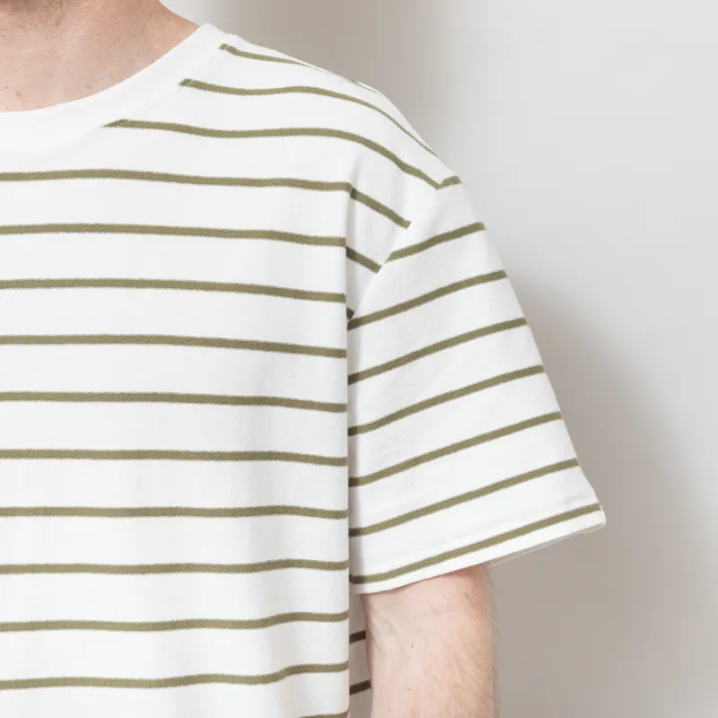Anerkjendt Akvillads Structure Stripe T Shirt Tofu-5