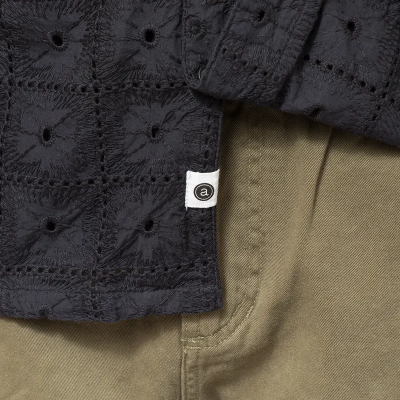 Anerkjendt Akleander Lace Embroidered Shirt Caviar-4