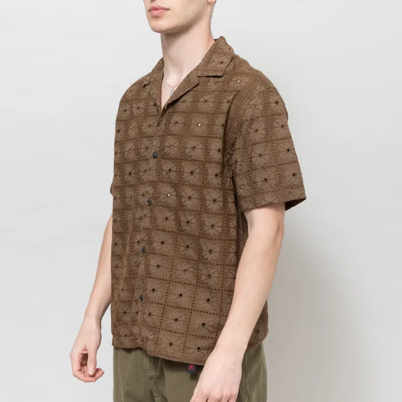 Anerkjendt Akleander Lace Embroidered Shirt Teak-1