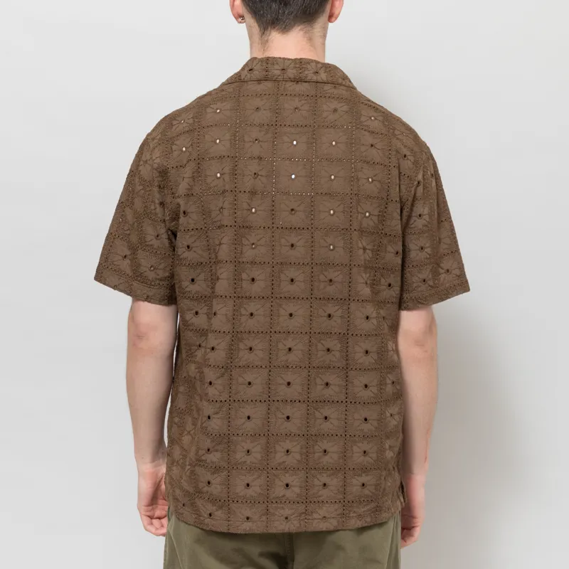 Anerkjendt Akleander Lace Embroidered Shirt Teak-2