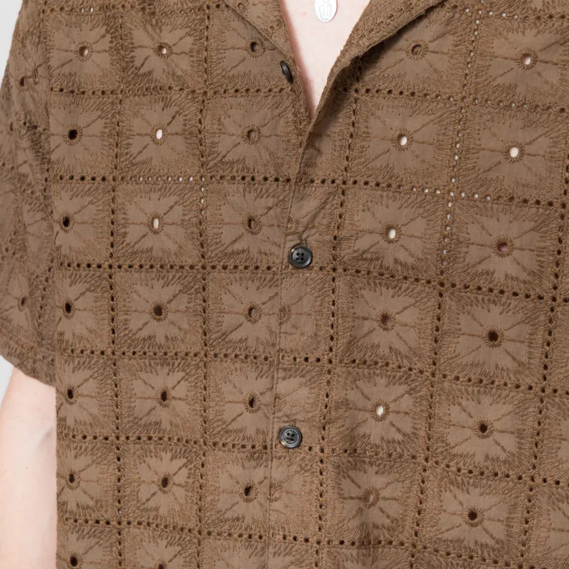 Anerkjendt Akleander Lace Embroidered Shirt Teak-4