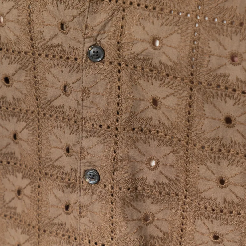 Anerkjendt Akleander Lace Embroidered Shirt Teak-5