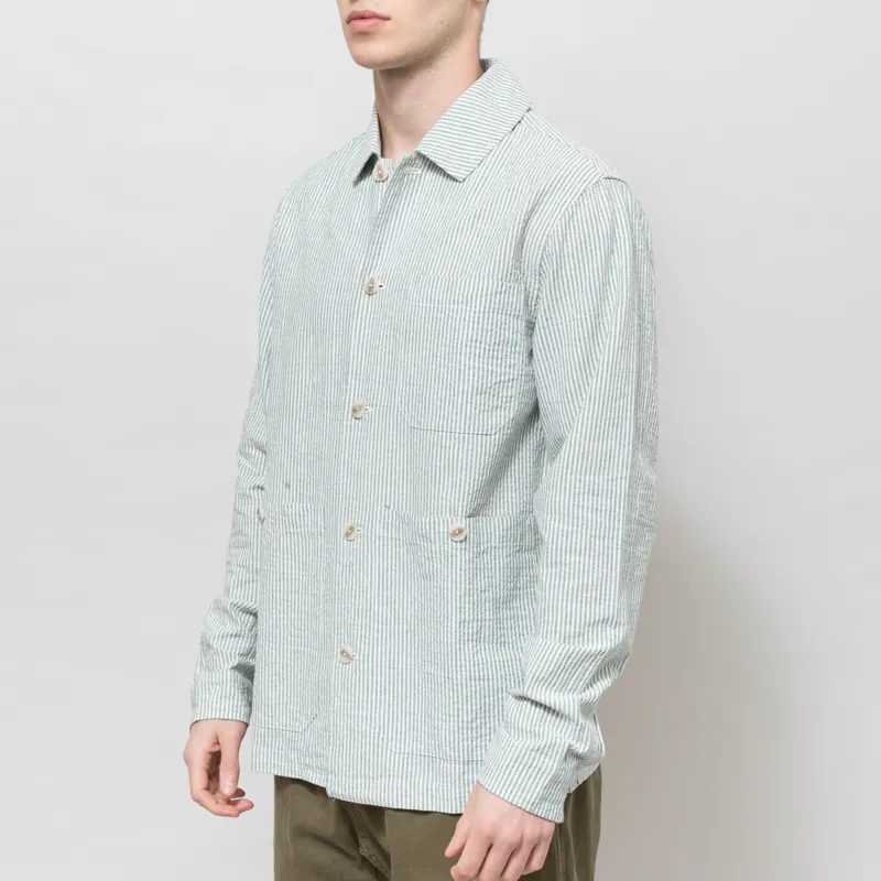 Anerkjendt Akodin Stripe Overshirt Tofu-1