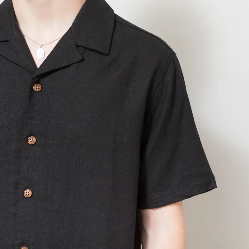 Anerkjendt Akleo Cot/Linen/Vis Shirt Caviar-3