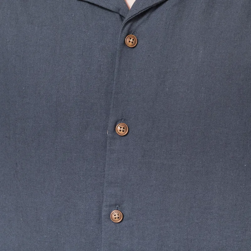 Anerkjendt Akleo Cot/Linen/Vis Shirt Blue Indigo-4