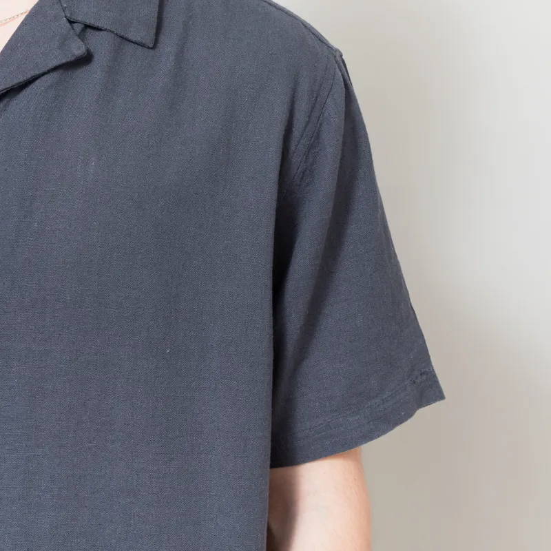 Anerkjendt Akleo Cot/Linen/Vis Shirt Blue Indigo-5