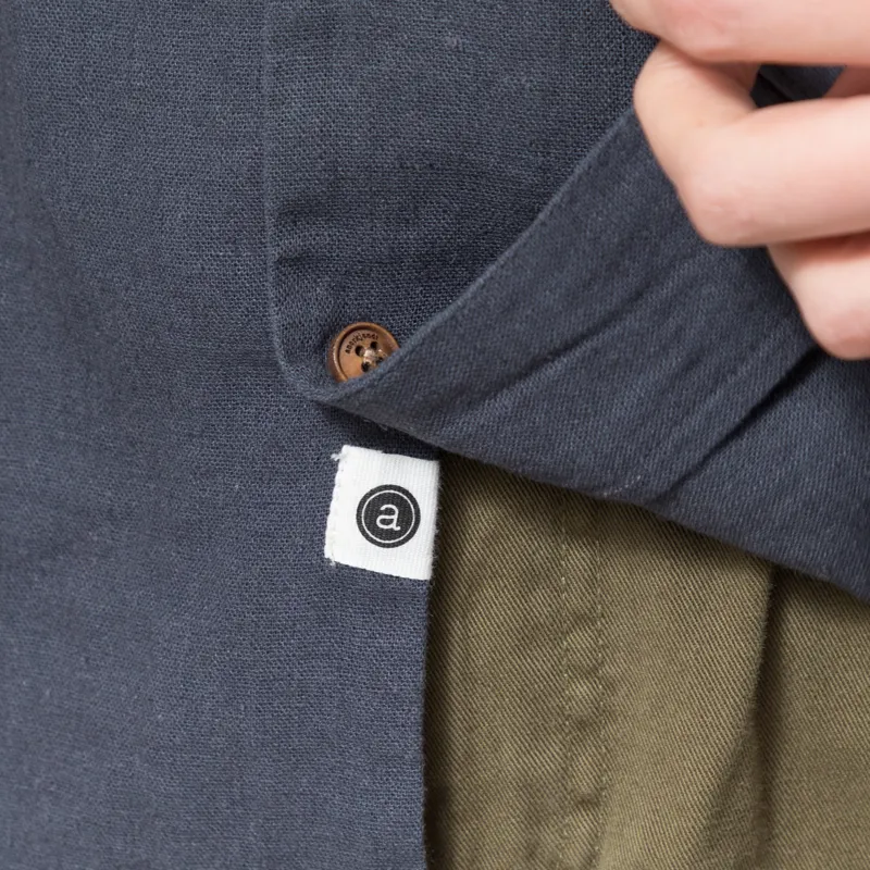 Anerkjendt Akleo Cot/Linen/Vis Shirt Blue Indigo-6