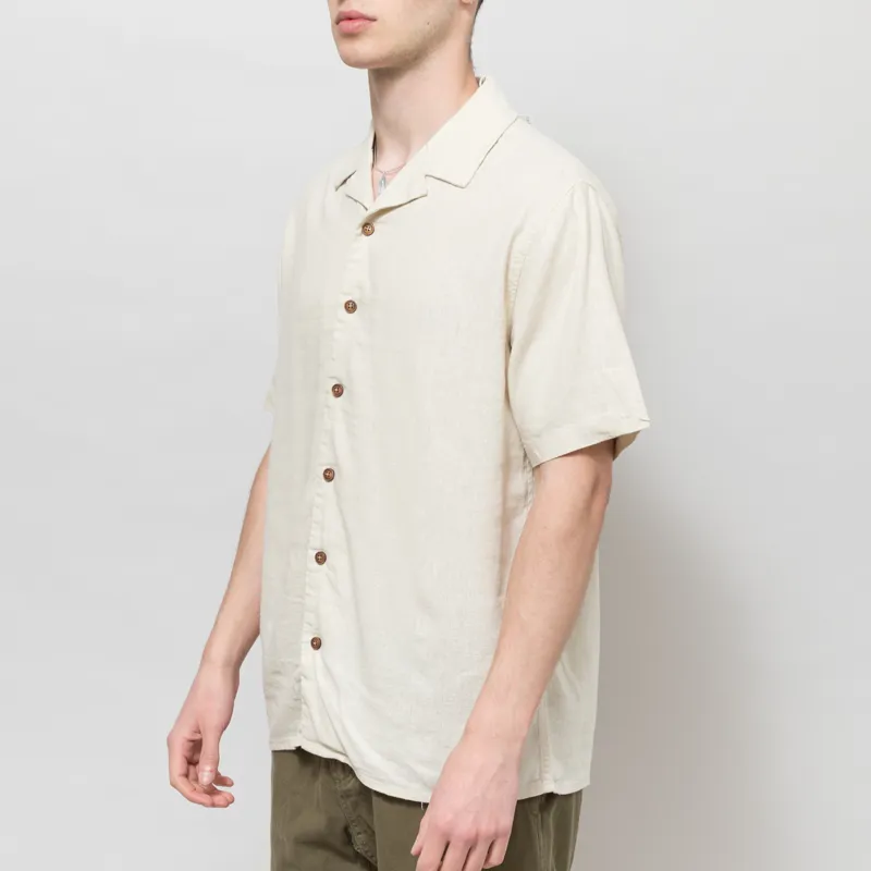 Anerkjendt Akleo Cot/Linen/Vis Shirt Brown Rice Melange-1