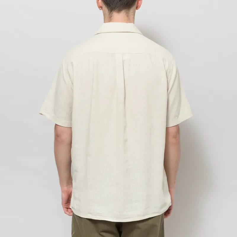 Anerkjendt Akleo Cot/Linen/Vis Shirt Brown Rice Melange-2