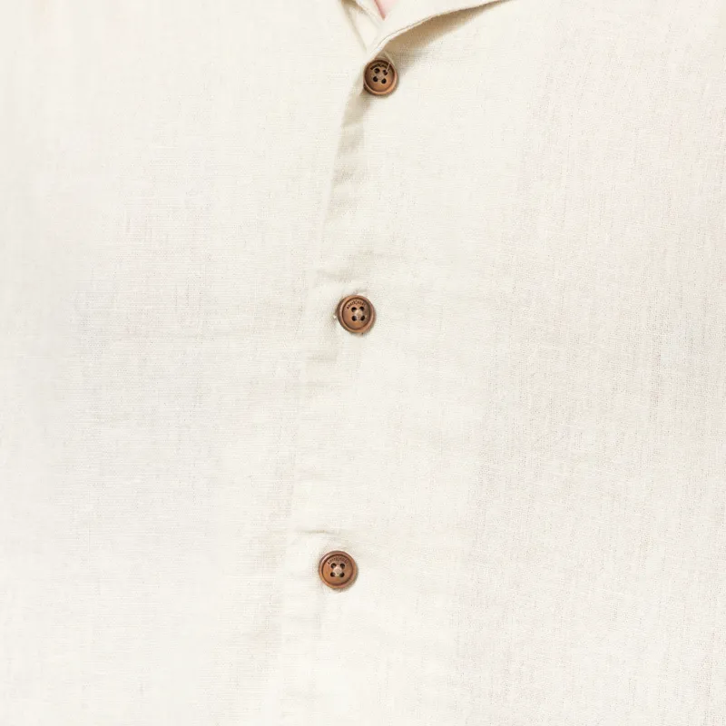 Anerkjendt Akleo Cot/Linen/Vis Shirt Brown Rice Melange-5