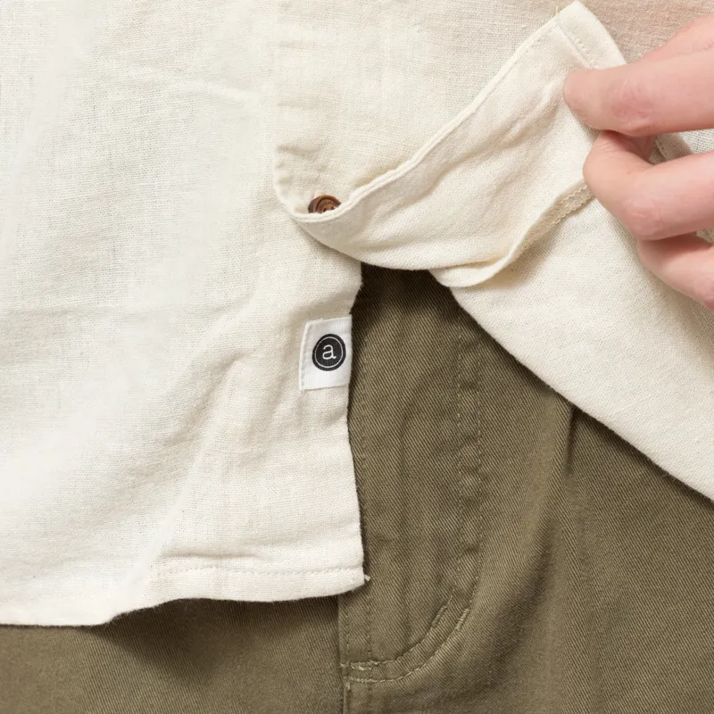 Anerkjendt Akleo Cot/Linen/Vis Shirt Brown Rice Melange-6