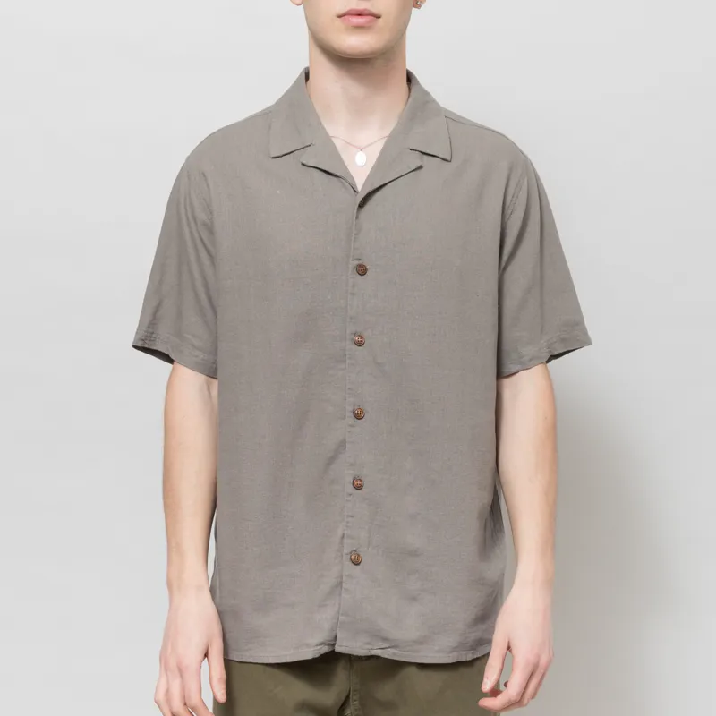 Anerkjendt Akleo Cot/Linen/Vis Shirt Grey Flannel
