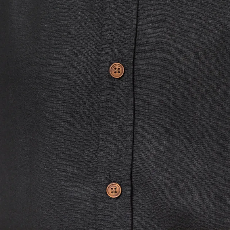 Anerkjendt Akleo Cot/Linen/Vis Long Sleeve Shirt Caviar-4