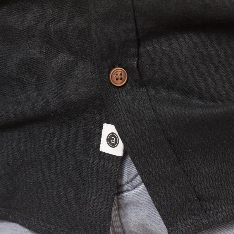 Anerkjendt Akleo Cot/Linen/Vis Long Sleeve Shirt Caviar-5