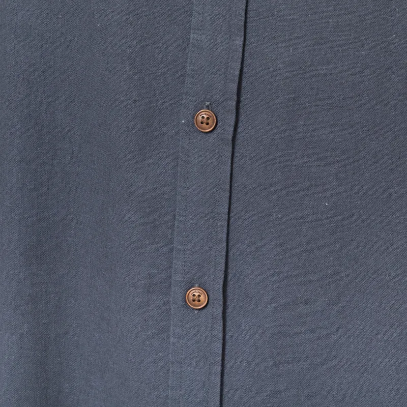 Anerkjendt Akleo Cot/Linen/Vis Long Sleeve Shirt Blue Indigo-4