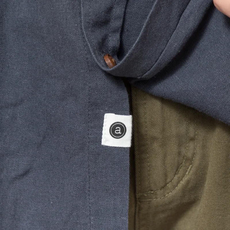 Anerkjendt Akleo Cot/Linen/Vis Long Sleeve Shirt Blue Indigo-6