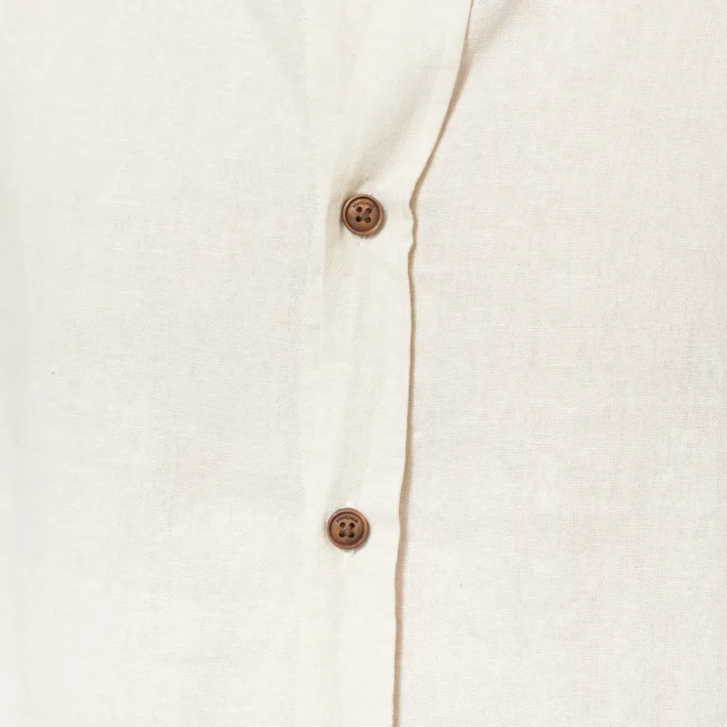 Anerkjendt Akleo Cot/Linen/Vis Long Sleeve Shirt Brown Rice Melange-4