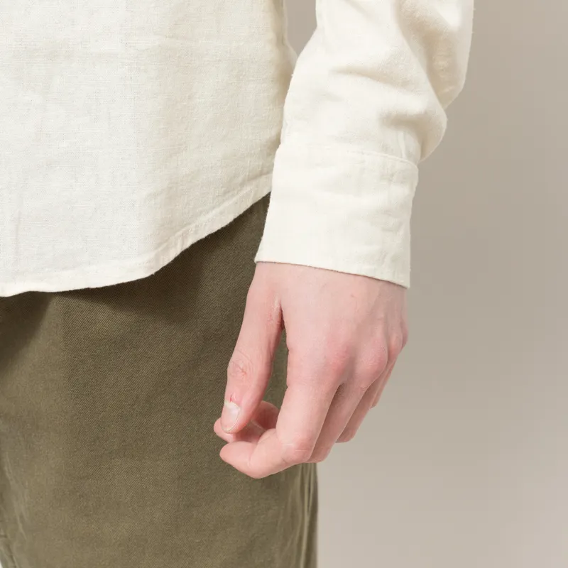 Anerkjendt Akleo Cot/Linen/Vis Long Sleeve Shirt Brown Rice Melange-6