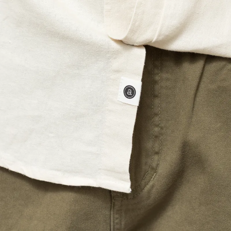 Anerkjendt Akleo Cot/Linen/Vis Long Sleeve Shirt Brown Rice Melange-5