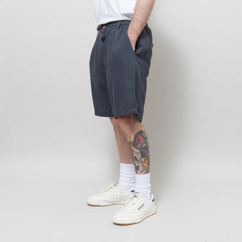 Anerkjendt Akjames Cot/Linen/Vis ELA Shorts Blue Indigo-1