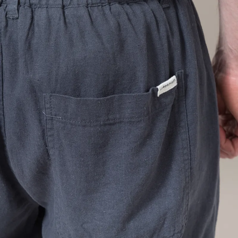 Anerkjendt Akjames Cot/Linen/Vis ELA Shorts Blue Indigo-6