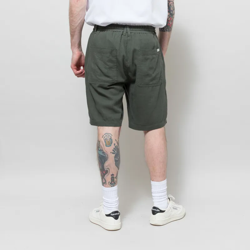 Anerkjendt Akjames Cot/Linen/Vis ELA Shorts Forest Green-2