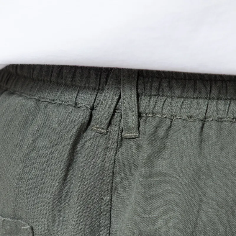 Anerkjendt Akjames Cot/Linen/Vis ELA Shorts Forest Green-6