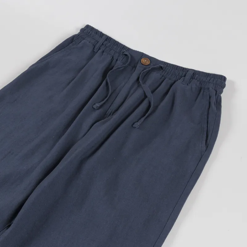 Anerkjendt Akjan Cot/Linen/Vis ELA Pants Blue Indigo-3