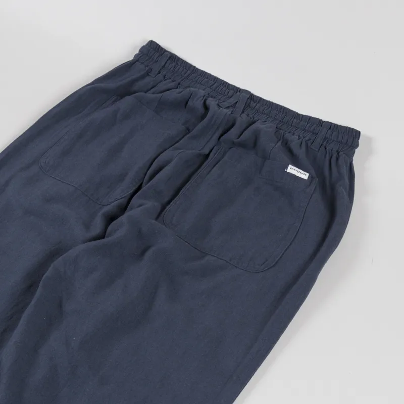 Anerkjendt Akjan Cot/Linen/Vis ELA Pants Blue Indigo-4