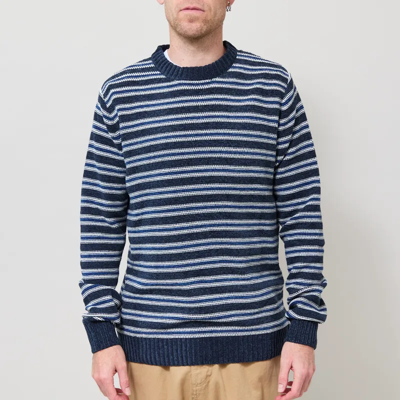 Anerkjendt Aksune Chenille Stripe Knit Sky Captain