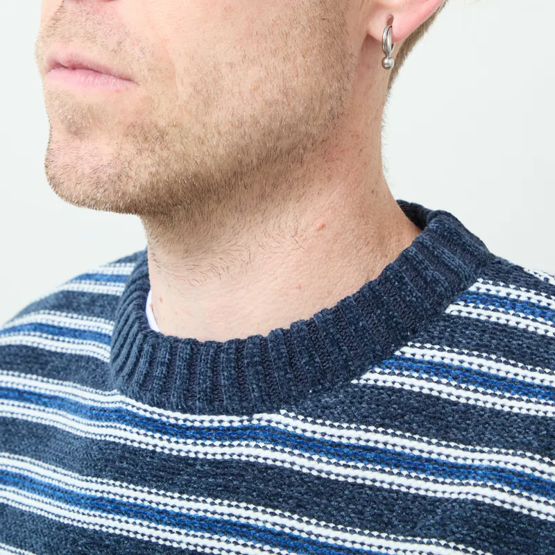 Anerkjendt Aksune Chenille Stripe Knit Sky Captain-3