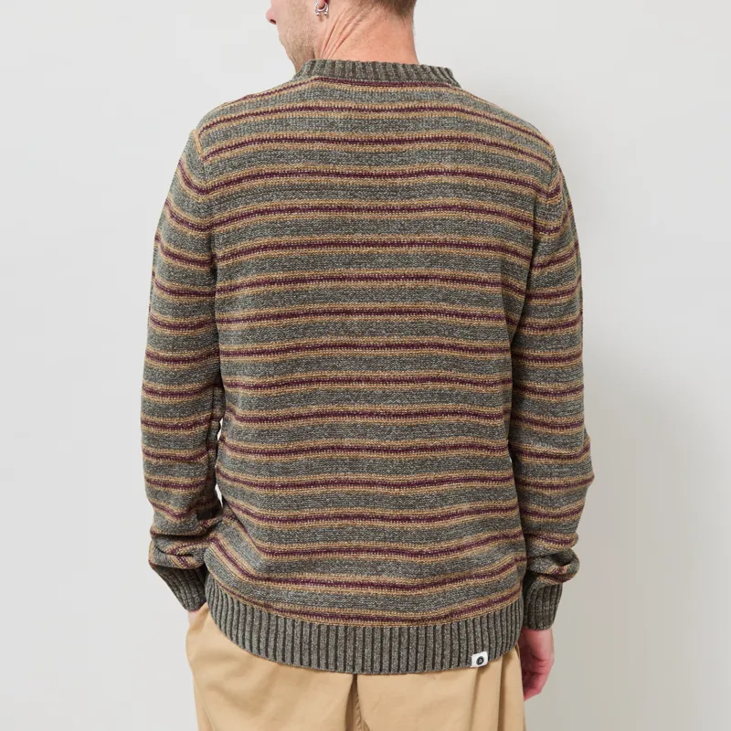 Anerkjendt Aksune Chenille Stripe Knit Forest Night-2