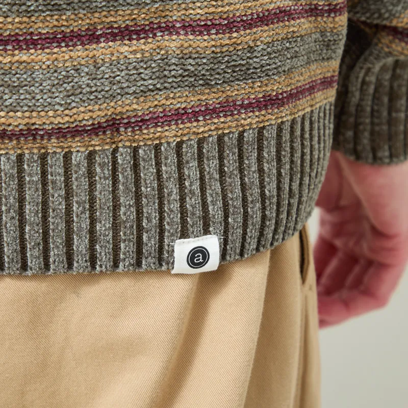 Anerkjendt Aksune Chenille Stripe Knit Forest Night-7