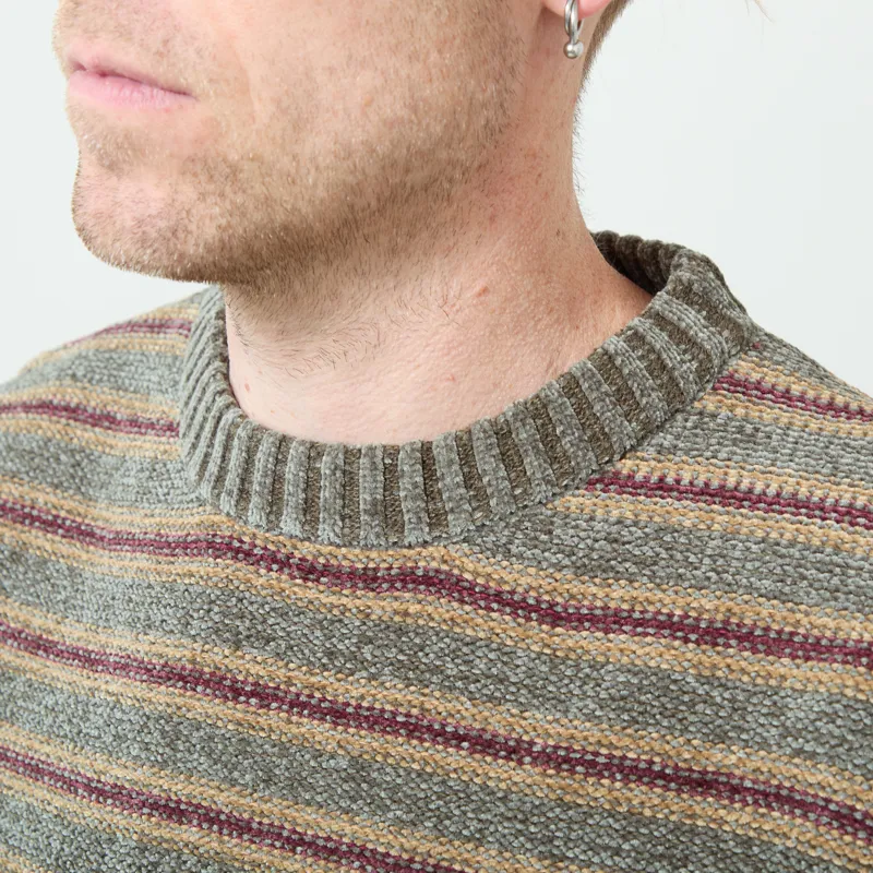 Anerkjendt Aksune Chenille Stripe Knit Forest Night-3