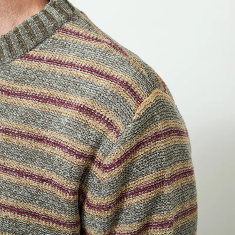 Anerkjendt Aksune Chenille Stripe Knit Forest Night-4