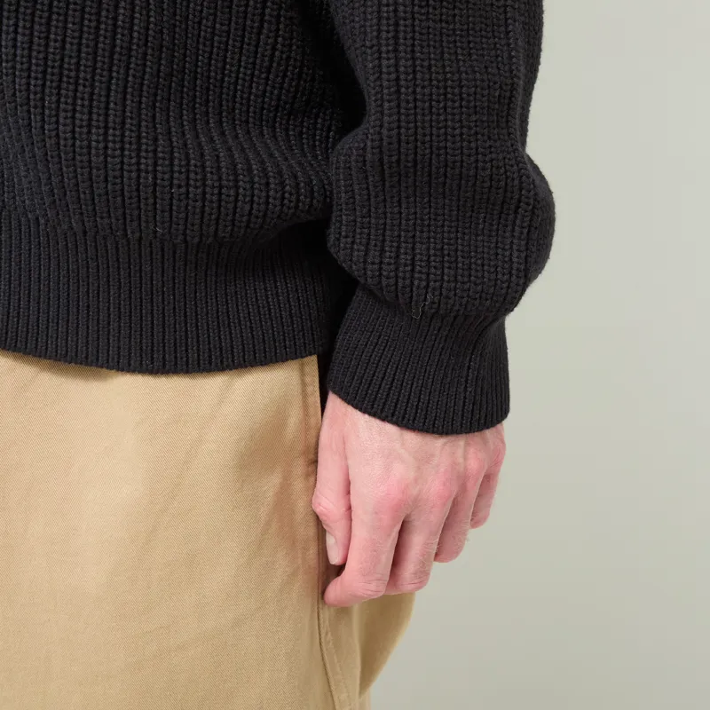 Anerkjendt Aksinus Bomber Knit Cardigan Caviar-7