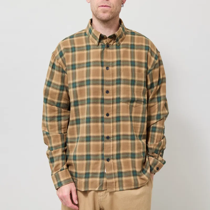 Anerkjendt Akotto Flannel Check Shirt Hunter Green