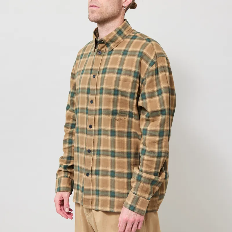 Anerkjendt Akotto Flannel Check Shirt Hunter Green-1