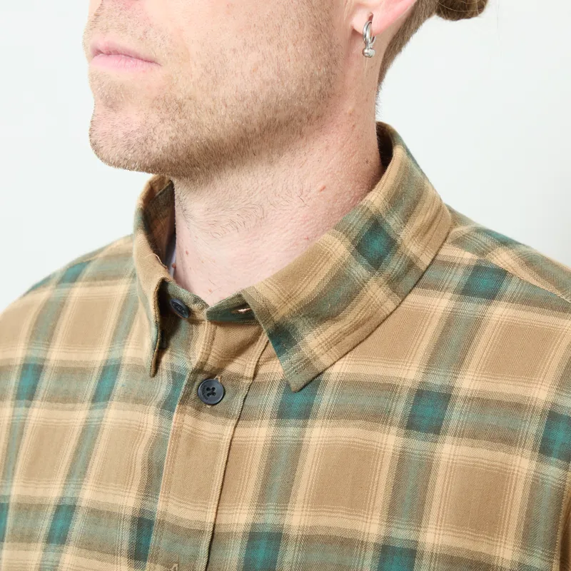 Anerkjendt Akotto Flannel Check Shirt Hunter Green-3