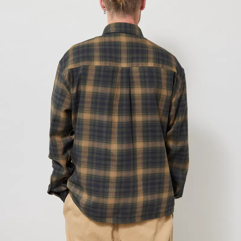 Anerkjendt Akotto Flannel Check Shirt Forest Night-2