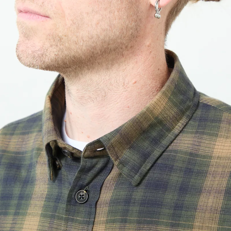 Anerkjendt Akotto Flannel Check Shirt Forest Night-3