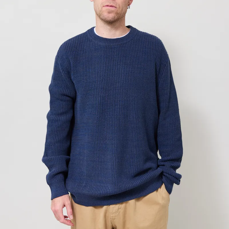 Anerkjendt Aksinus Cotton Knit Jumper Estate Blue