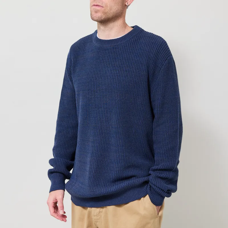 Anerkjendt Aksinus Cotton Knit Jumper Estate Blue-1