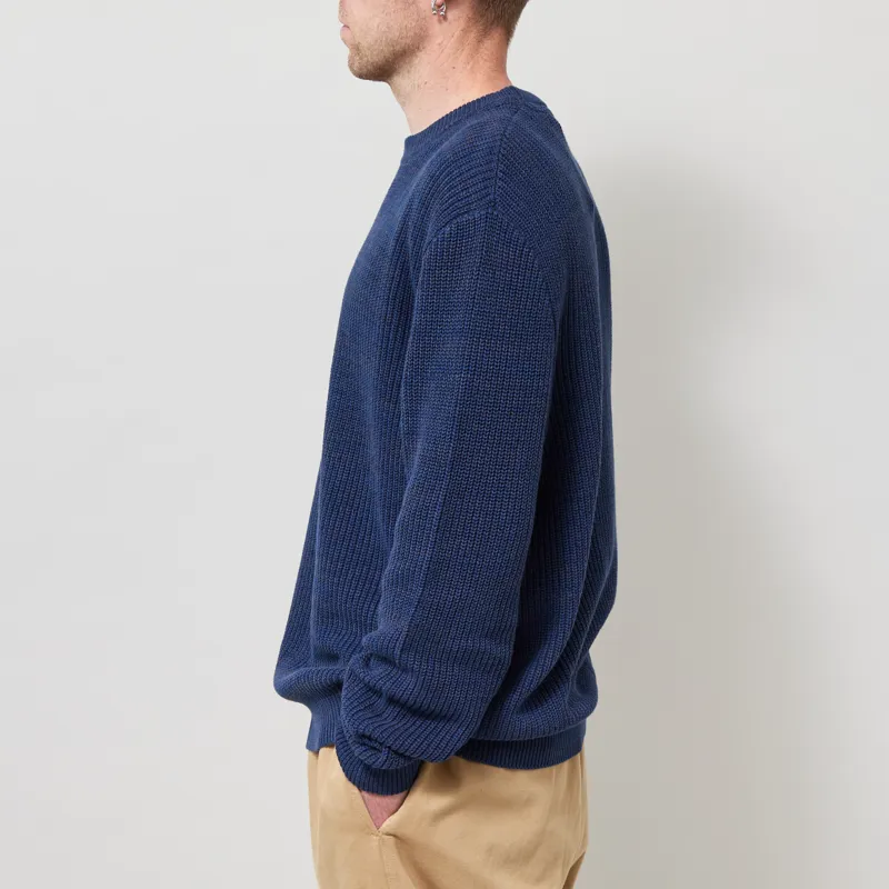 Anerkjendt Aksinus Cotton Knit Jumper Estate Blue-2