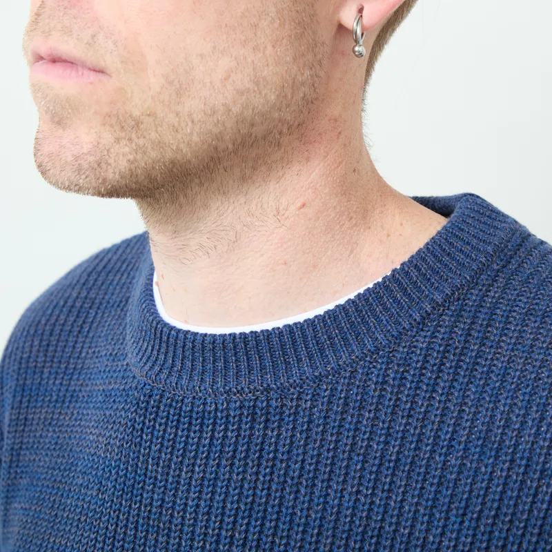 Anerkjendt Aksinus Cotton Knit Jumper Estate Blue-4