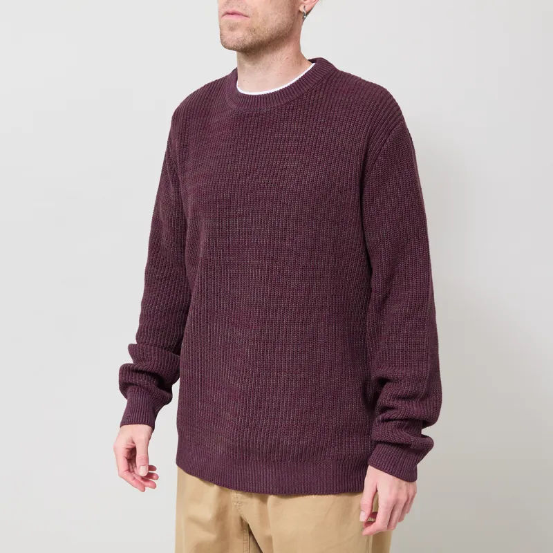 Anerkjendt Aksinus Cotton Knit Jumper Vineyard Wine-1