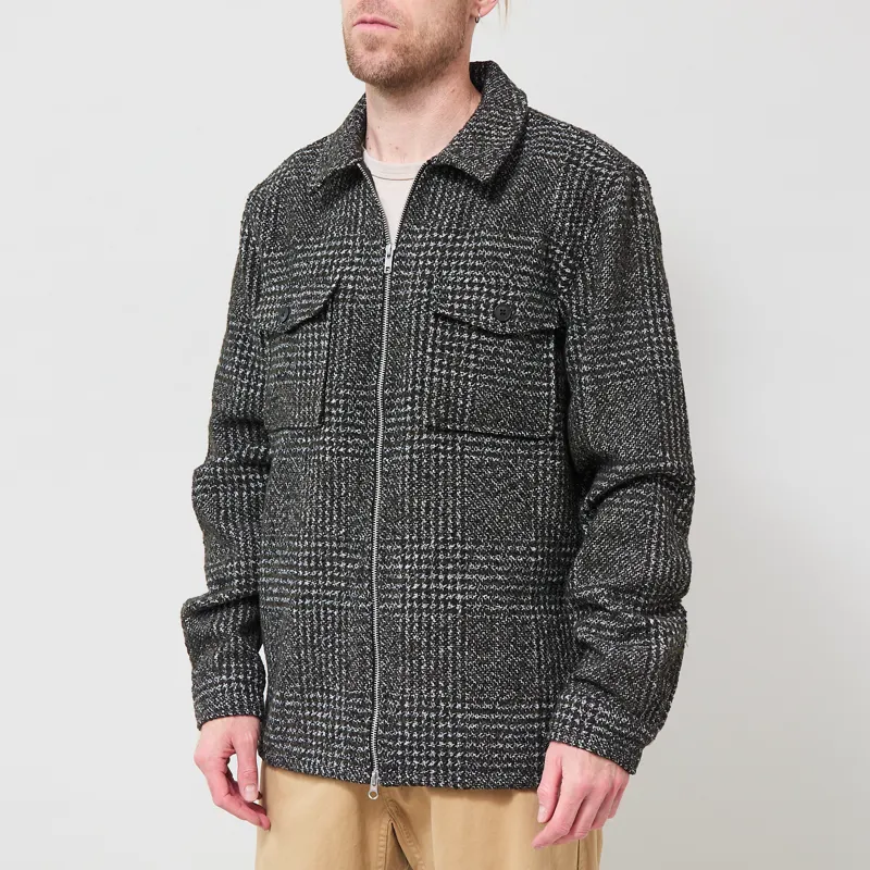 Anerkjendt Akhanky Wool Check Overshirt Forest Night-1
