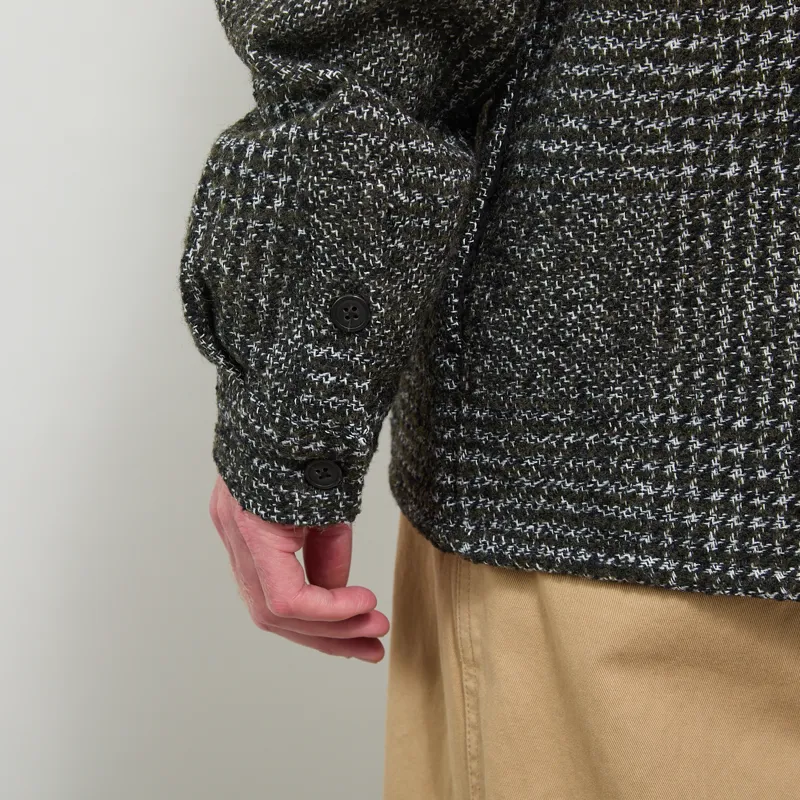 Anerkjendt Akhanky Wool Check Overshirt Forest Night-7